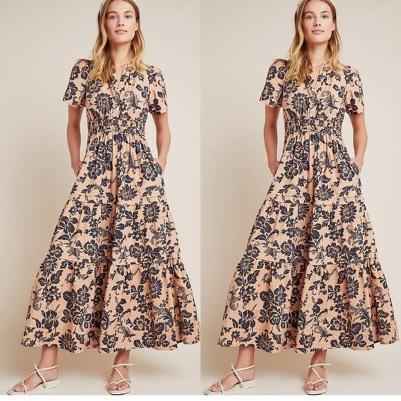 Anthropologie Dresses & Skirts - Anthropologie Somerset Maxi Dress sz M bohemian neutral floral beige black